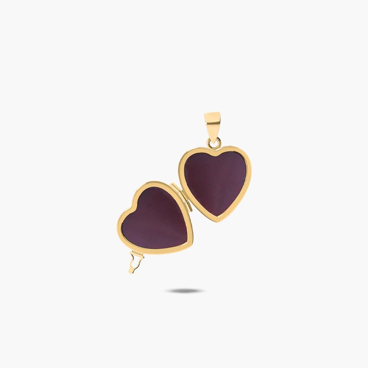 Colgante guardapelo corazon liso de oro 18K 20 mm