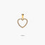 Colgante corazón de oro 18K circonita 14mm