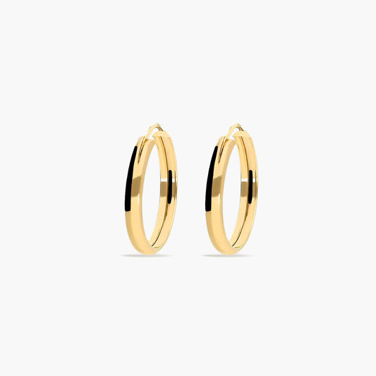 Pendientes de aro de oro 18K 18 mm