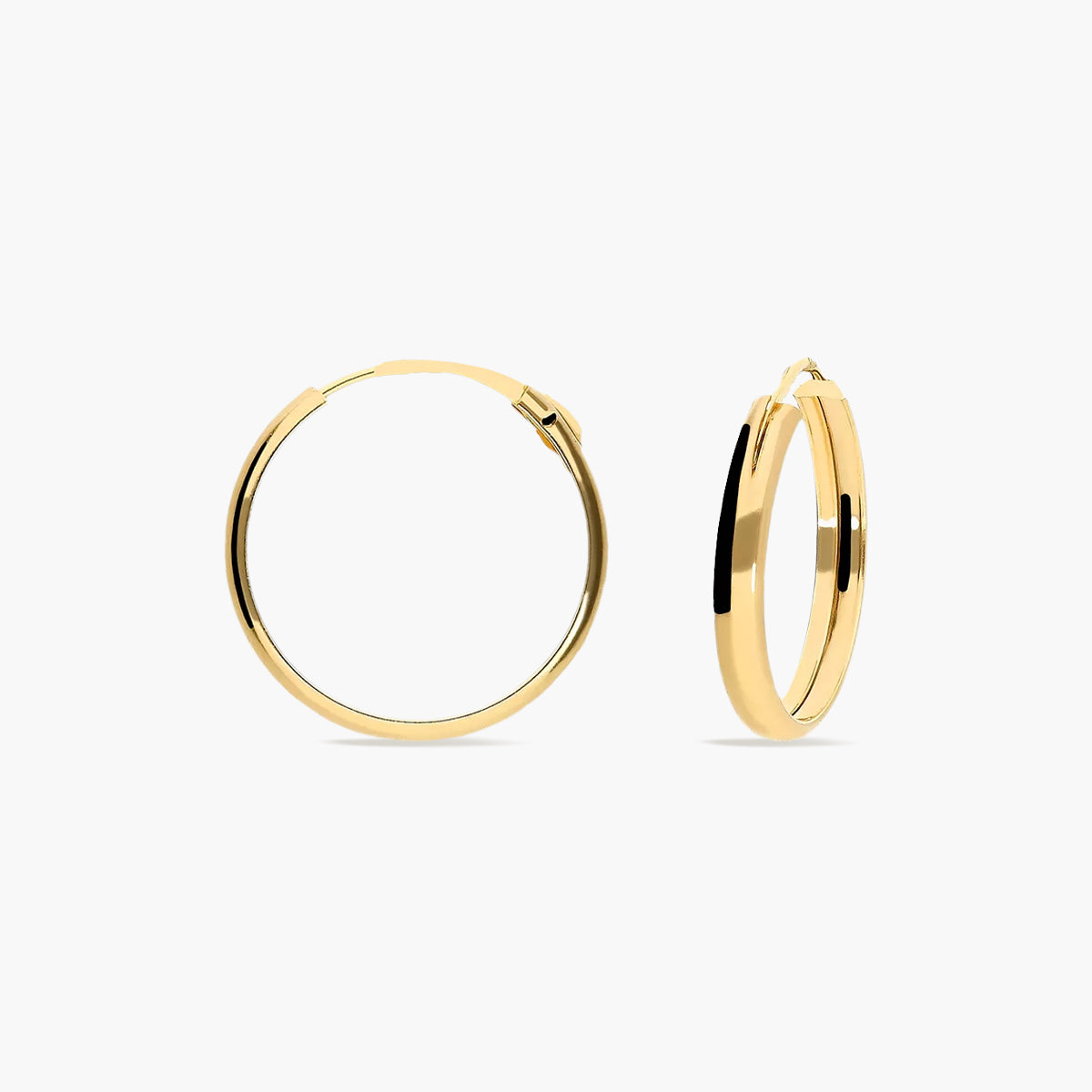 Pendientes de aro de oro 18K 18 mm