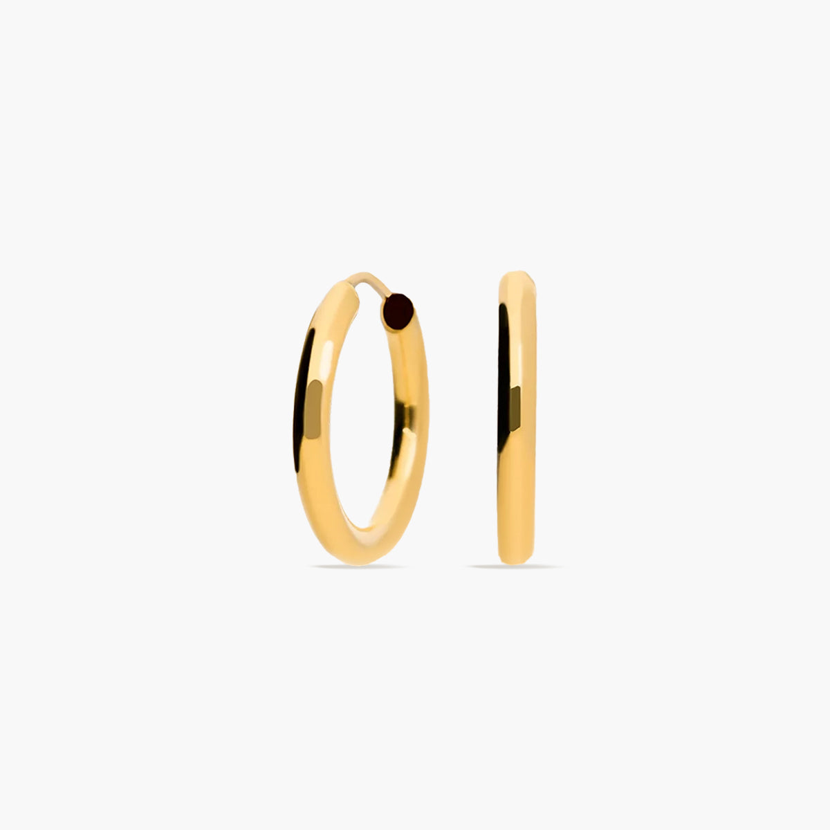 Pendientes de aro lisos de oro 18K 13 mm