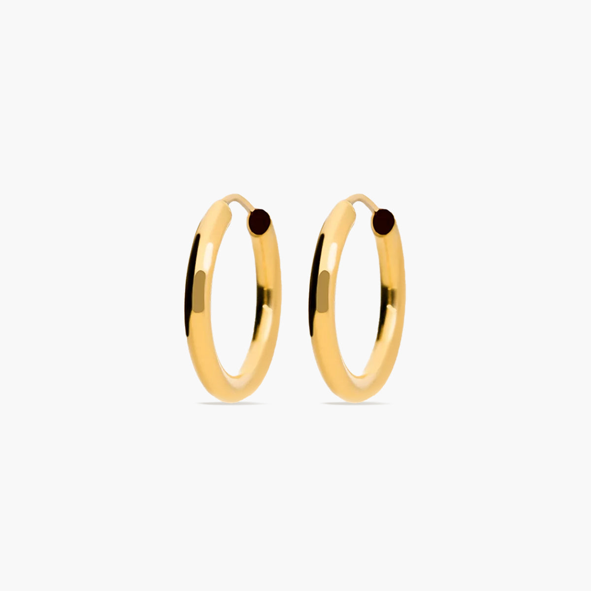 Pendientes de aro lisos de oro 18K 13 mm