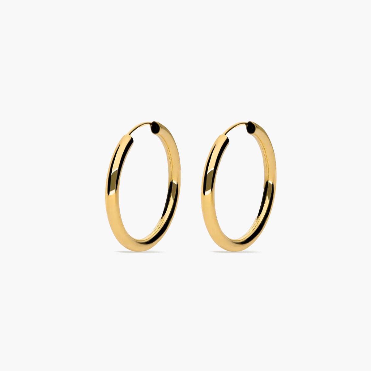 Pendientes de aro lisos de oro 18K 20 mm