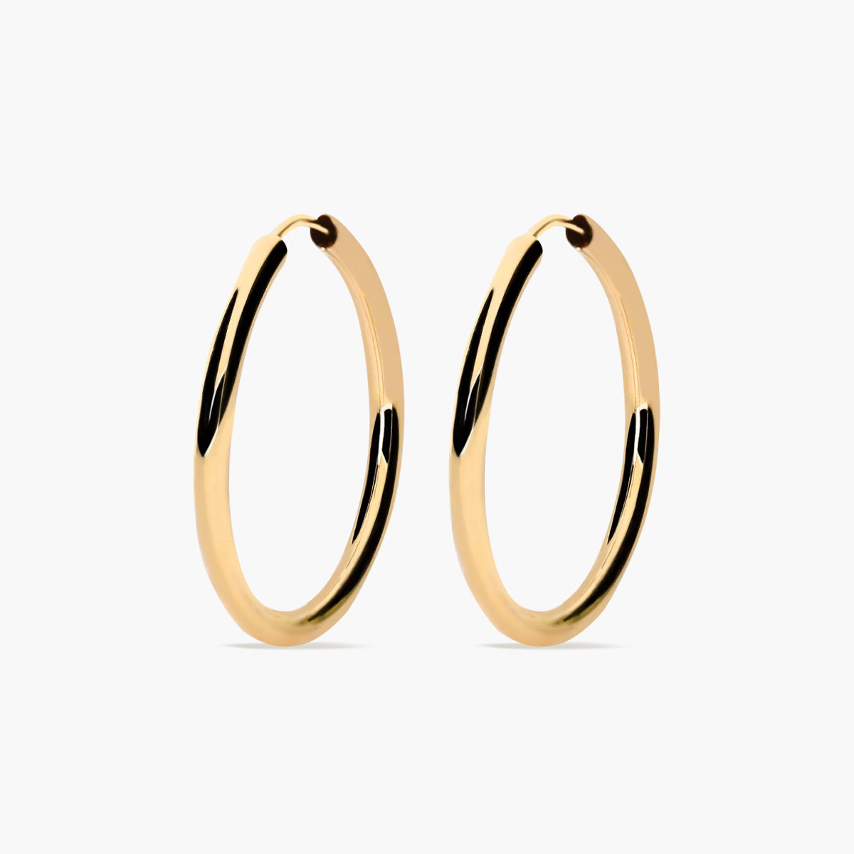 Pendientes de aro lisos de oro 18K 25 mm