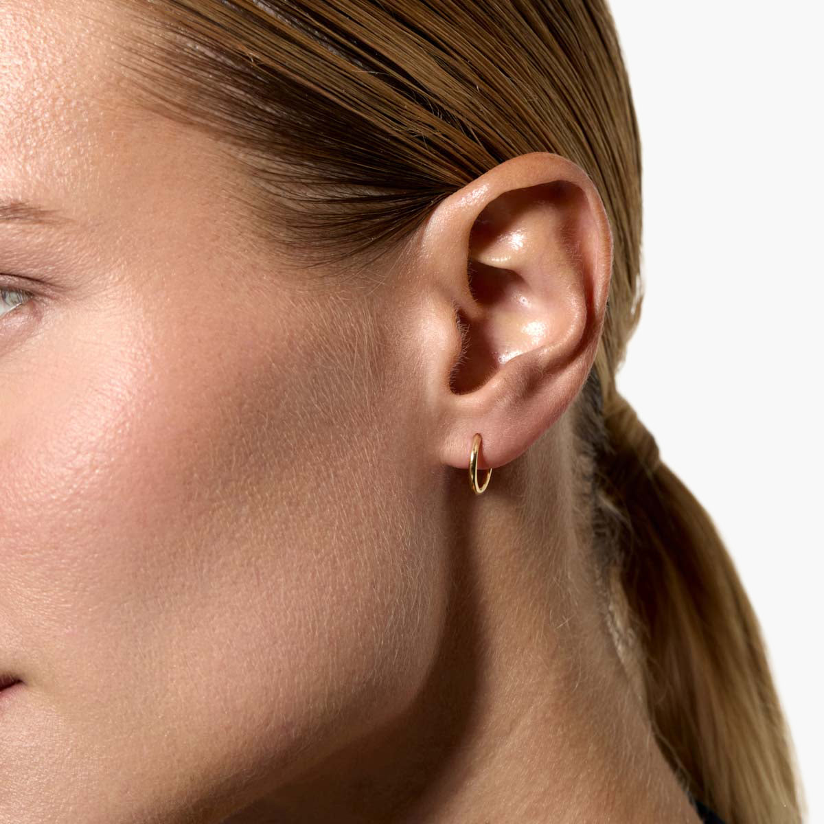 Pendientes de aro lisos de oro 18K 12 mm