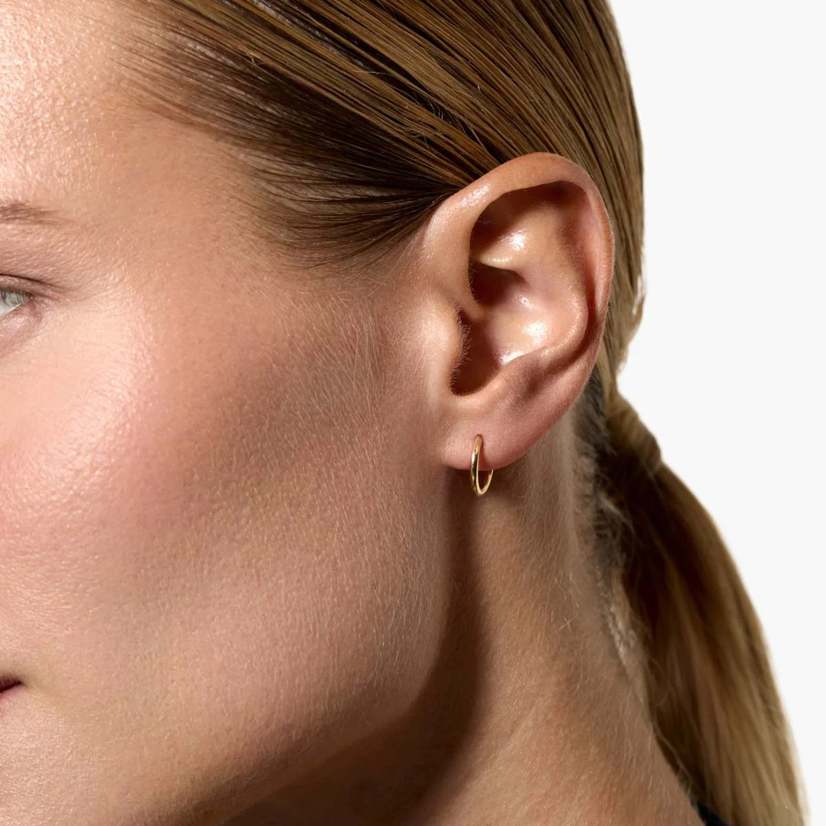 Pendientes de aro lisos de oro 18K 12 mm