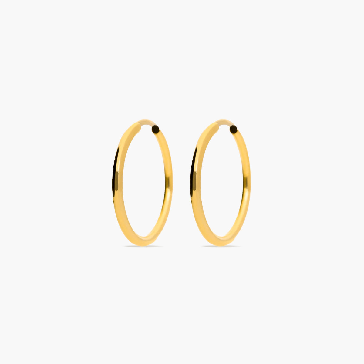 Pendientes de aro lisos de oro 18K 15 mm