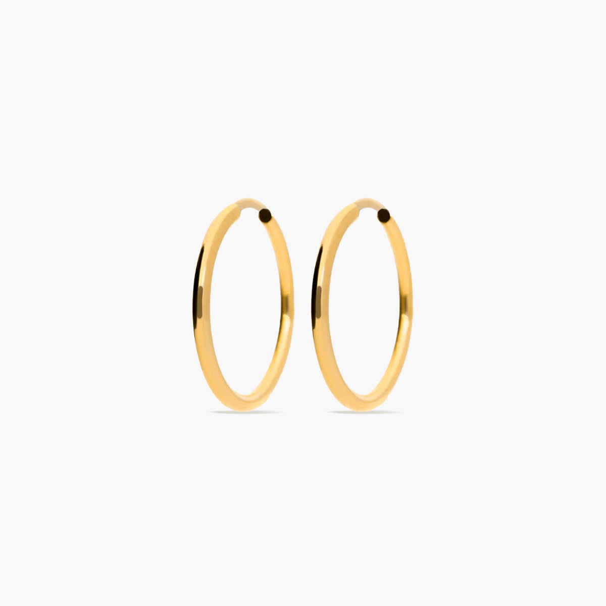 Pendientes de aro lisos de oro 18K 18 mm