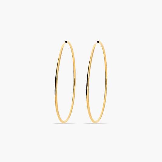 Pendientes de aro lisos de oro 18K 25 mm