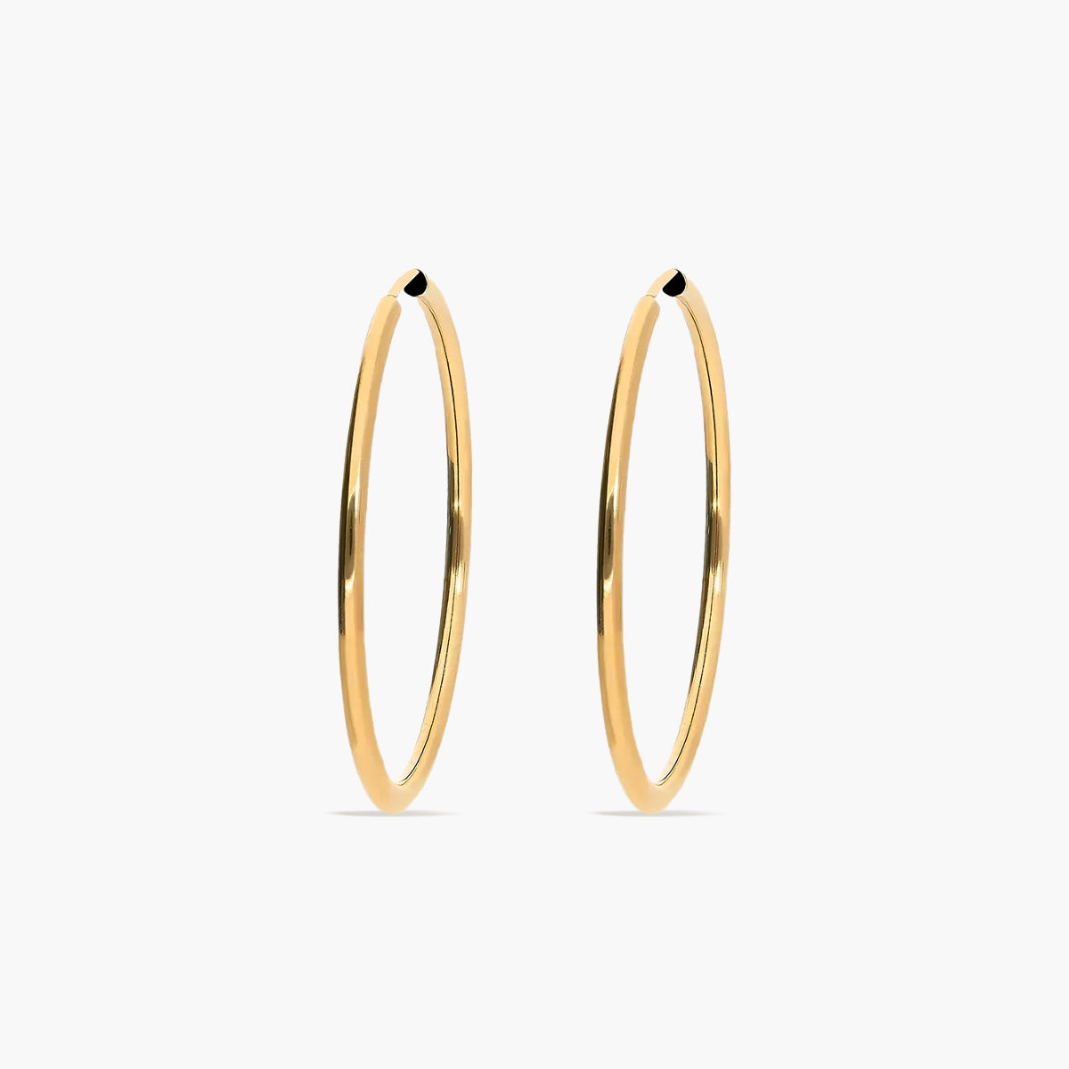Pendientes de aro lisos de oro 18K 30 mm
