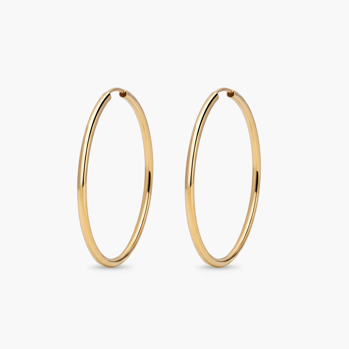 Pendientes de aro lisos de oro 18K 30 mm