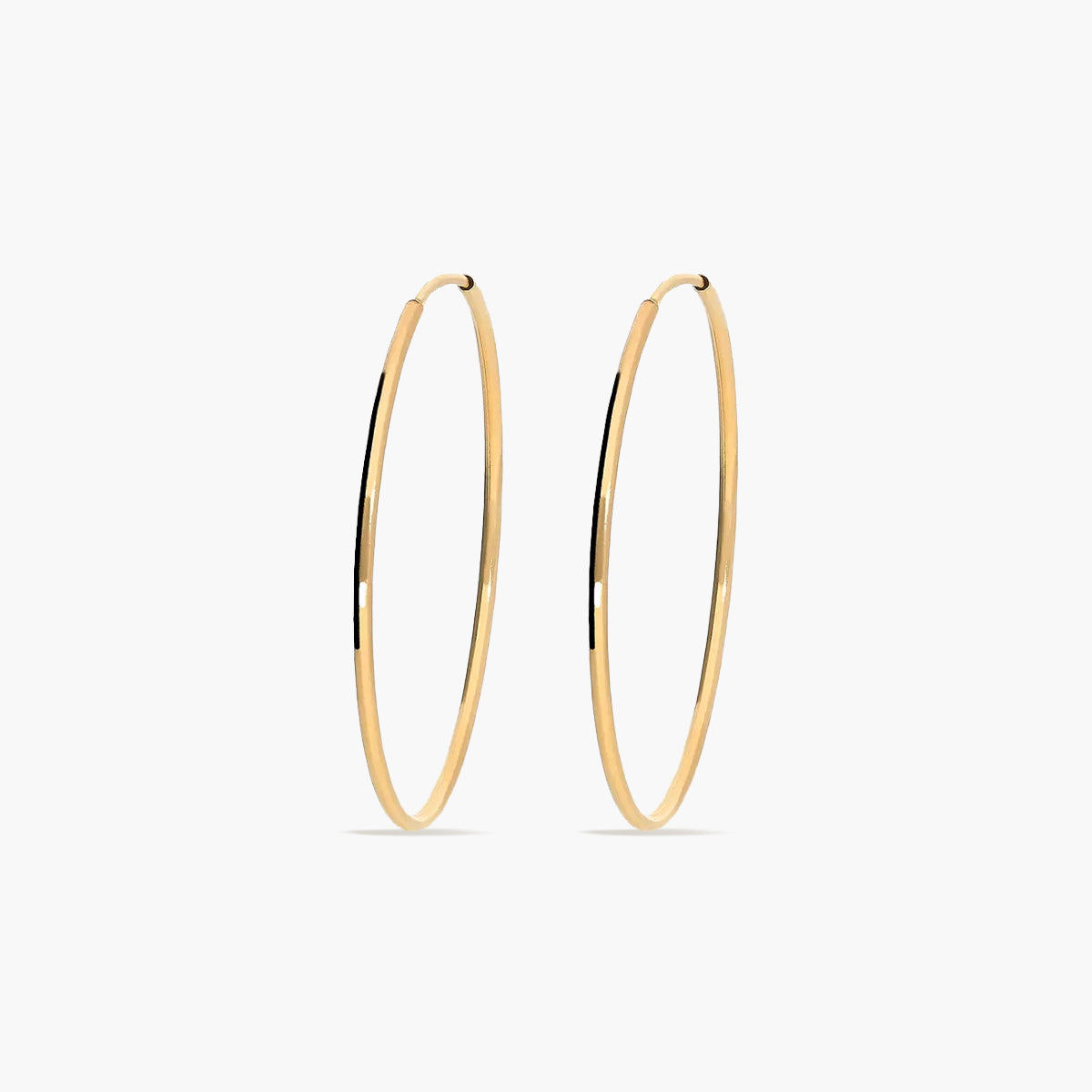 Pendientes de aro lisos de oro 18K 40 mm