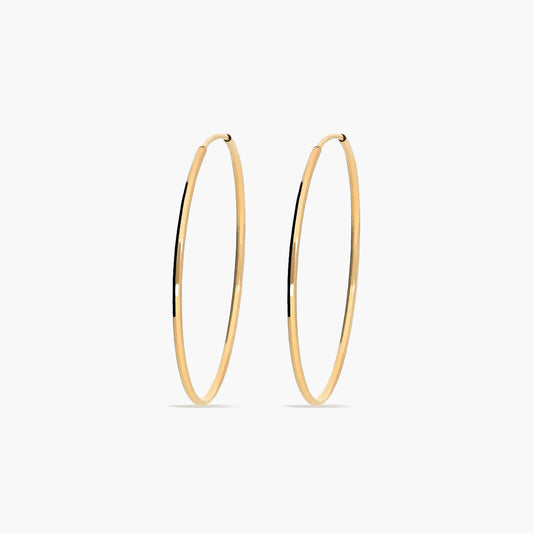 Pendientes de aro lisos de oro 18K 40 mm
