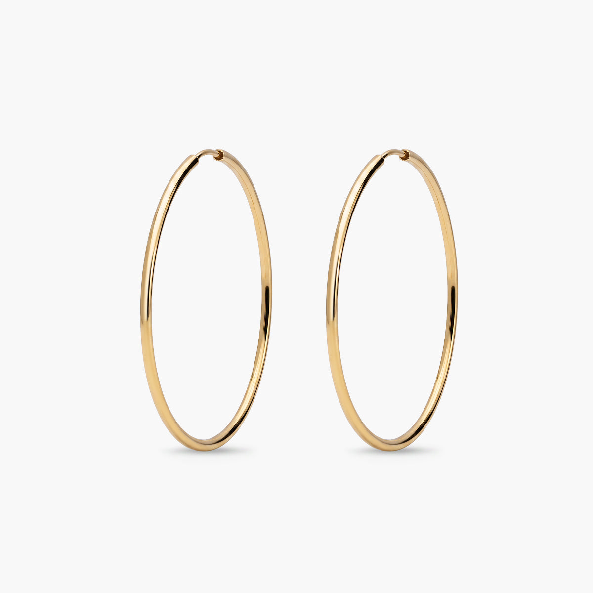 Pendientes de aro lisos de oro 18K 40 mm