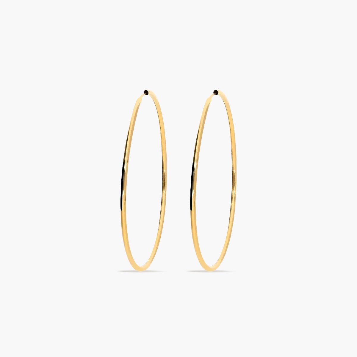 Pendientes de aro lisos de oro 18K 50 mm