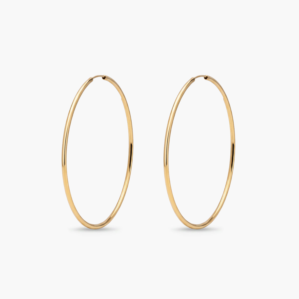Pendientes de aro lisos de oro 18K 50 mm