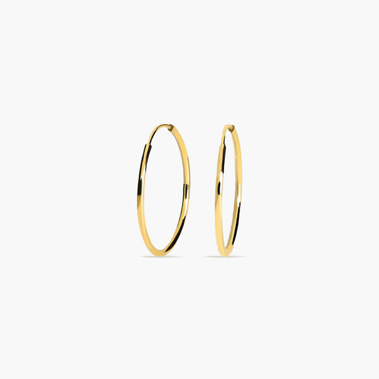 Pendientes de aro lisos de oro 18K 18 mm