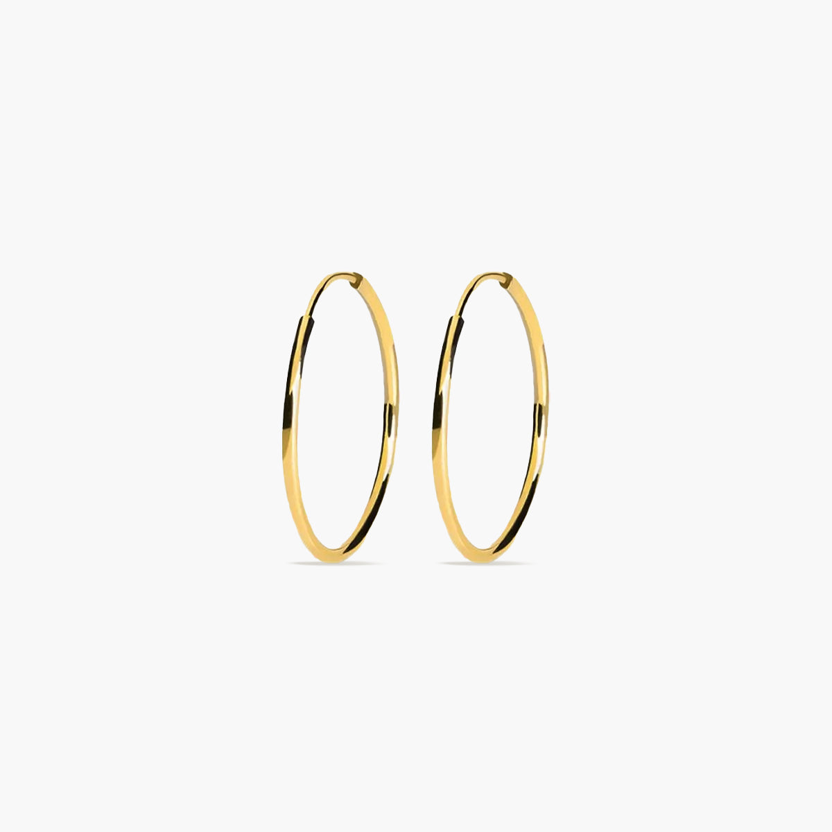 Pendientes de aro lisos de oro 18K 18 mm
