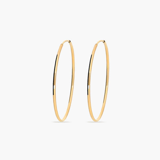 Pendientes de aro lisos de oro 18K 22 mm