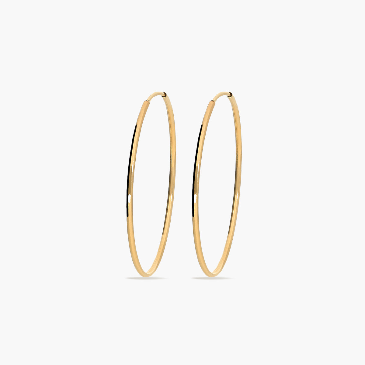 Pendientes de aro lisos de oro 18K 25 mm
