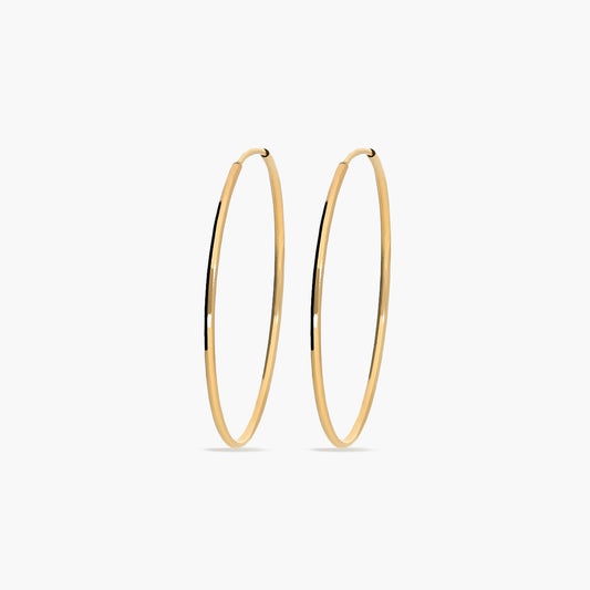 Pendientes de aro lisos de oro 18K 25 mm