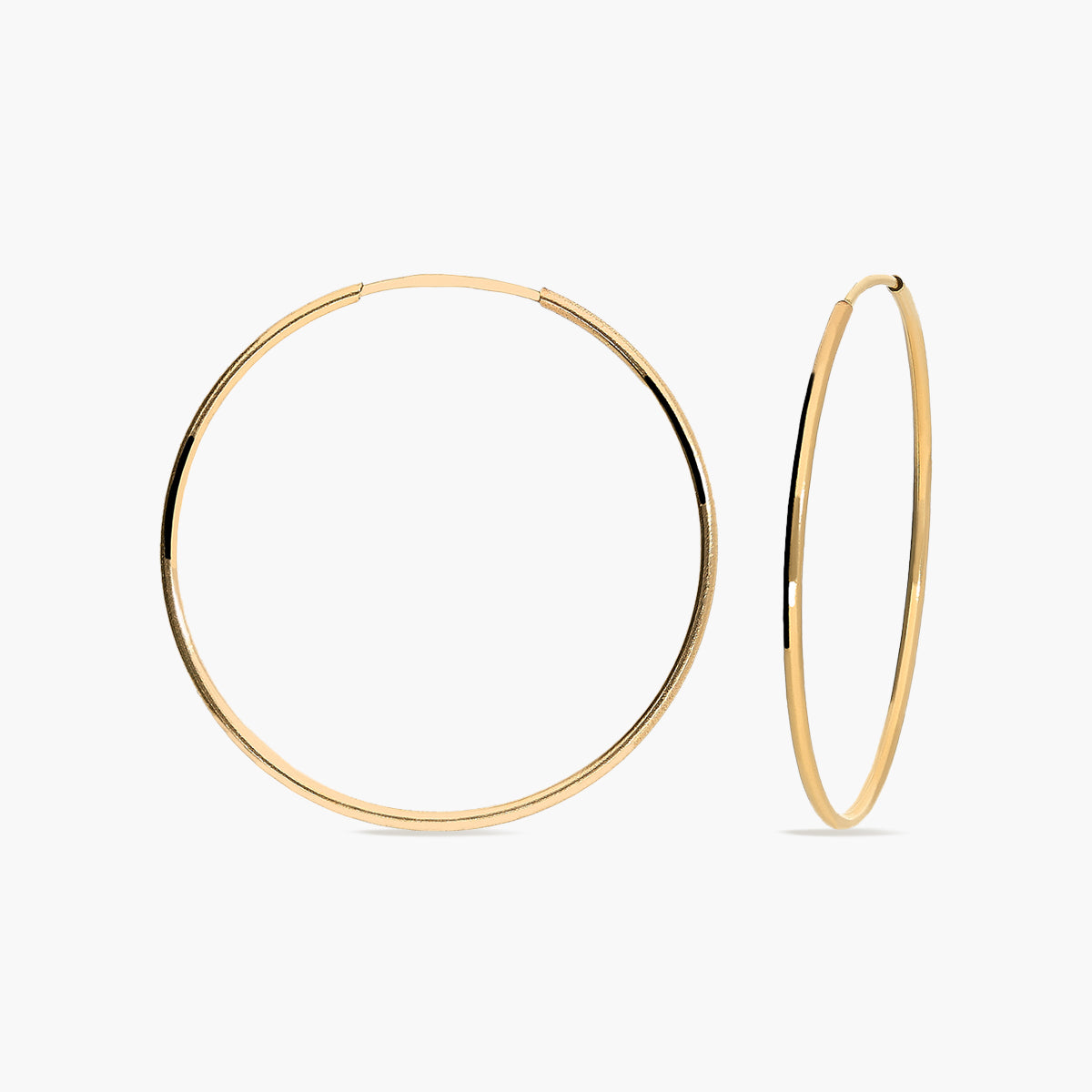 Pendientes de aro lisos de oro 18K 25 mm