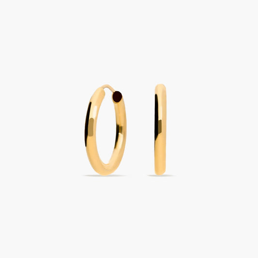 Pendientes de aro lisos de oro 18K 15 mm