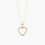 Collar silueta corazón de oro 18K circonitas 14 mm