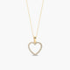 Collar silueta corazón de oro 18K circonitas 14 mm