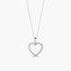 Collar silueta corazón de oro blanco 18K circonitas 14 mm