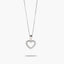 Collar silueta corazón de oro blanco 18K 7 mm