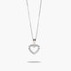 Collar silueta corazón de oro blanco 18K 7 mm