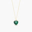 Collar corazón de oro 18K circonita verde 6 mm FEELINGS