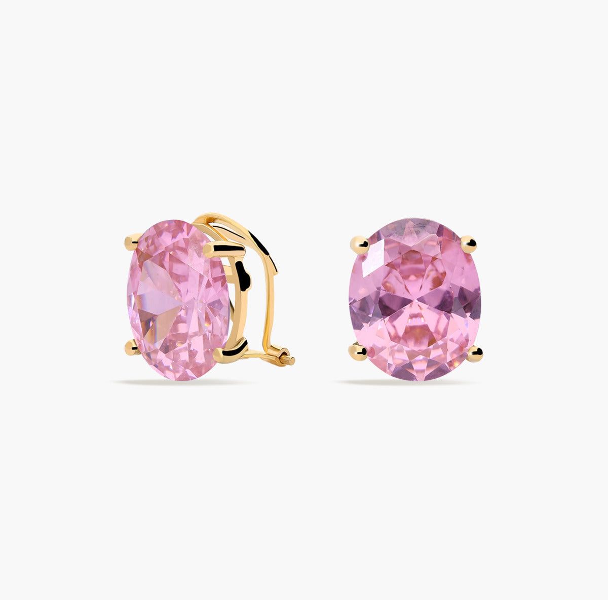 Pendientes de oro 18K circonita rosa 12 mm COLORS