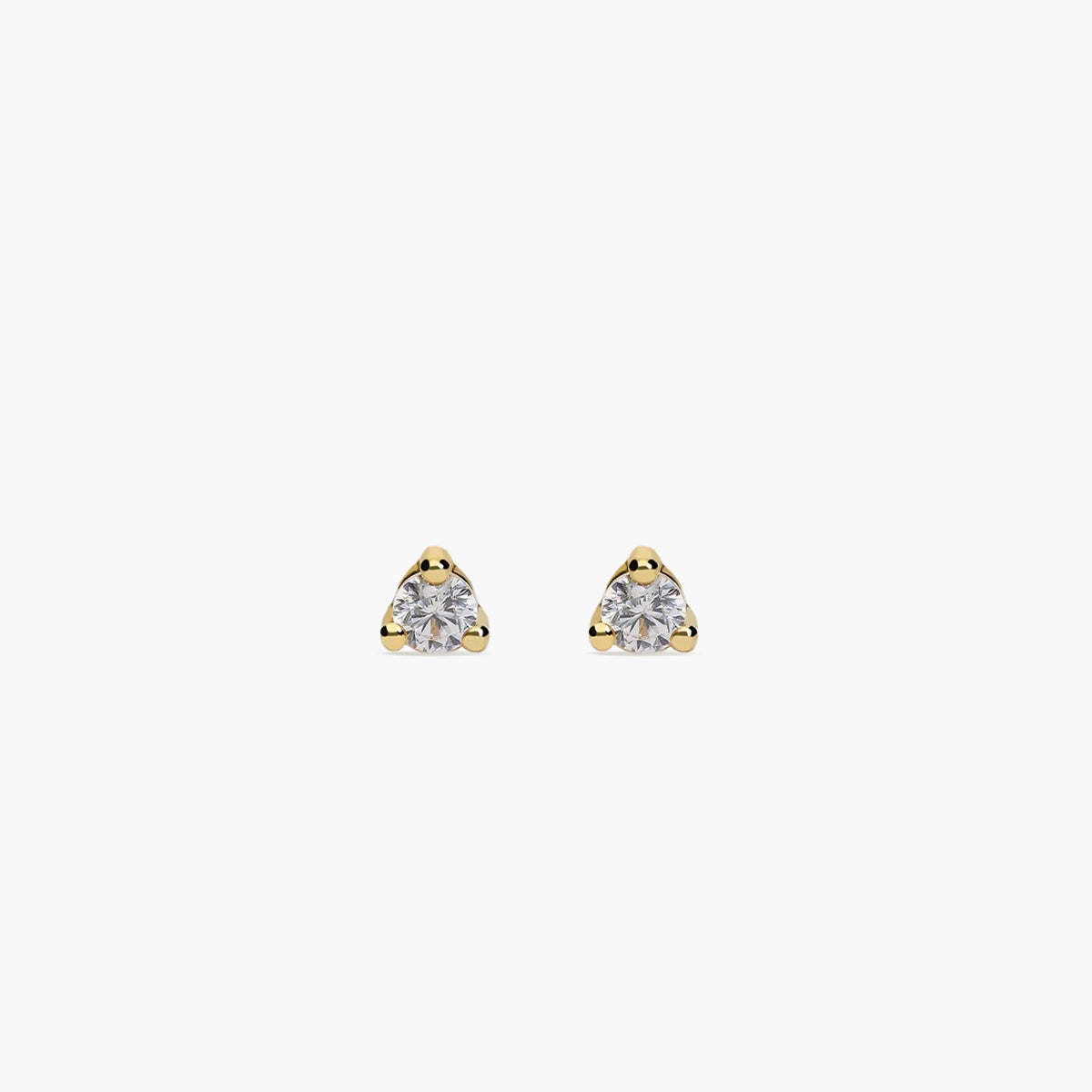 Pendientes de oro 18K circonita 2 mm