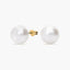 Pendientes de botón de oro 18K con perlas 11 mm