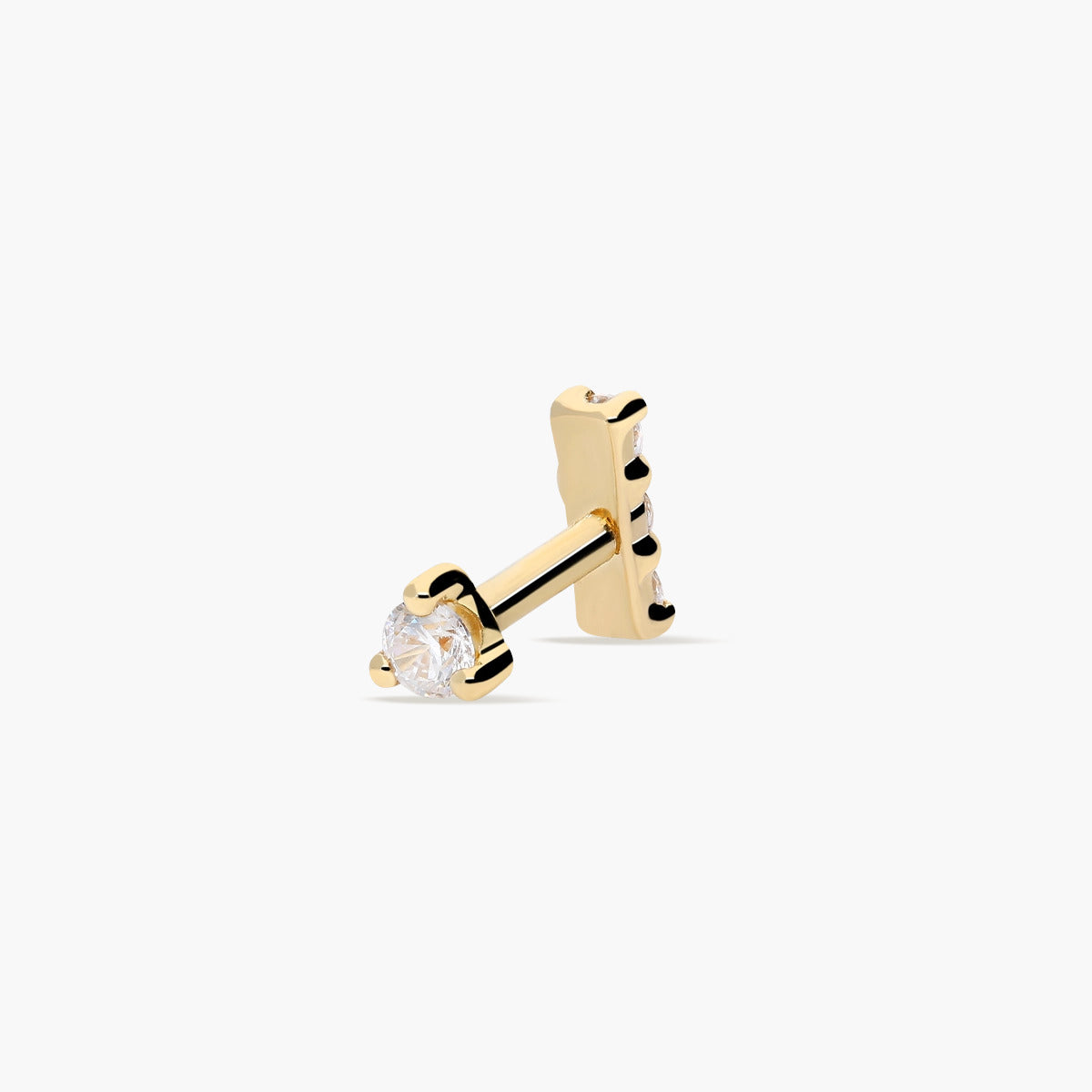Piercing de oreja reversible de oro 18K circonitas 6 mm