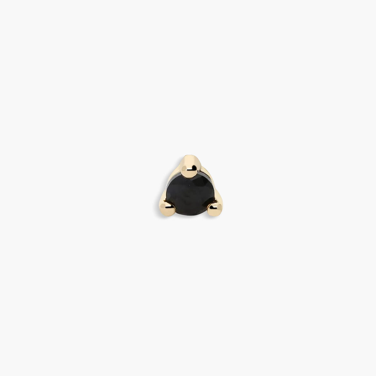 Piercing de oreja de oro 18K circonita negra 3 mm