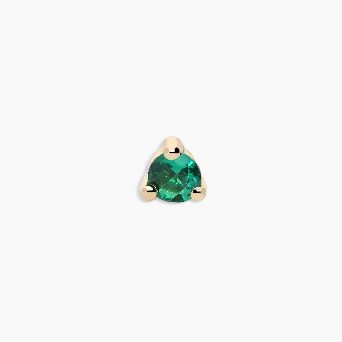 Piercing de oreja de oro 18K circonita verde 3 mm