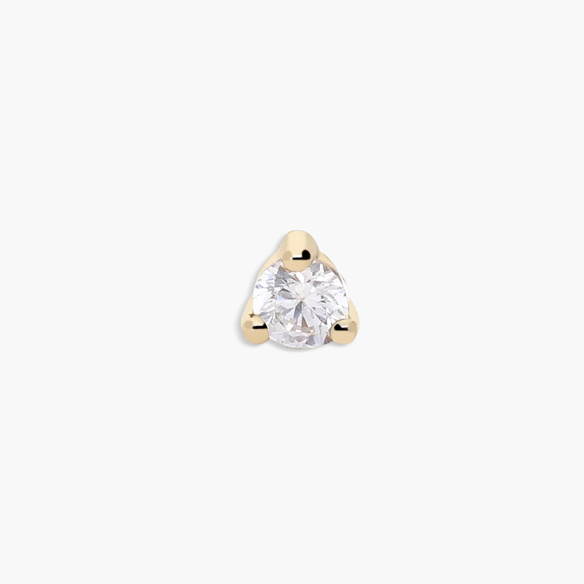 Piercing de oreja de oro 18K circonita 3 mm