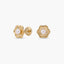 Pendientes flor de oro 18K con perlas 7 mm