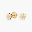 Pendientes flor de oro 18K circonita 5 mm
