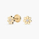 Pendientes flor de oro 18K circonita 5 mm