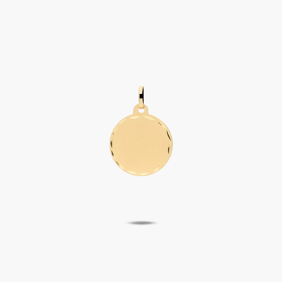 Colgante disco de oro blanco 18K 18 mm