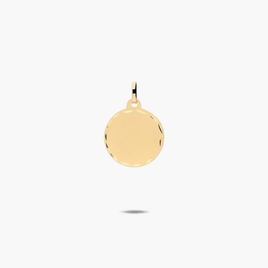 Colgante disco de oro blanco 18K 18 mm