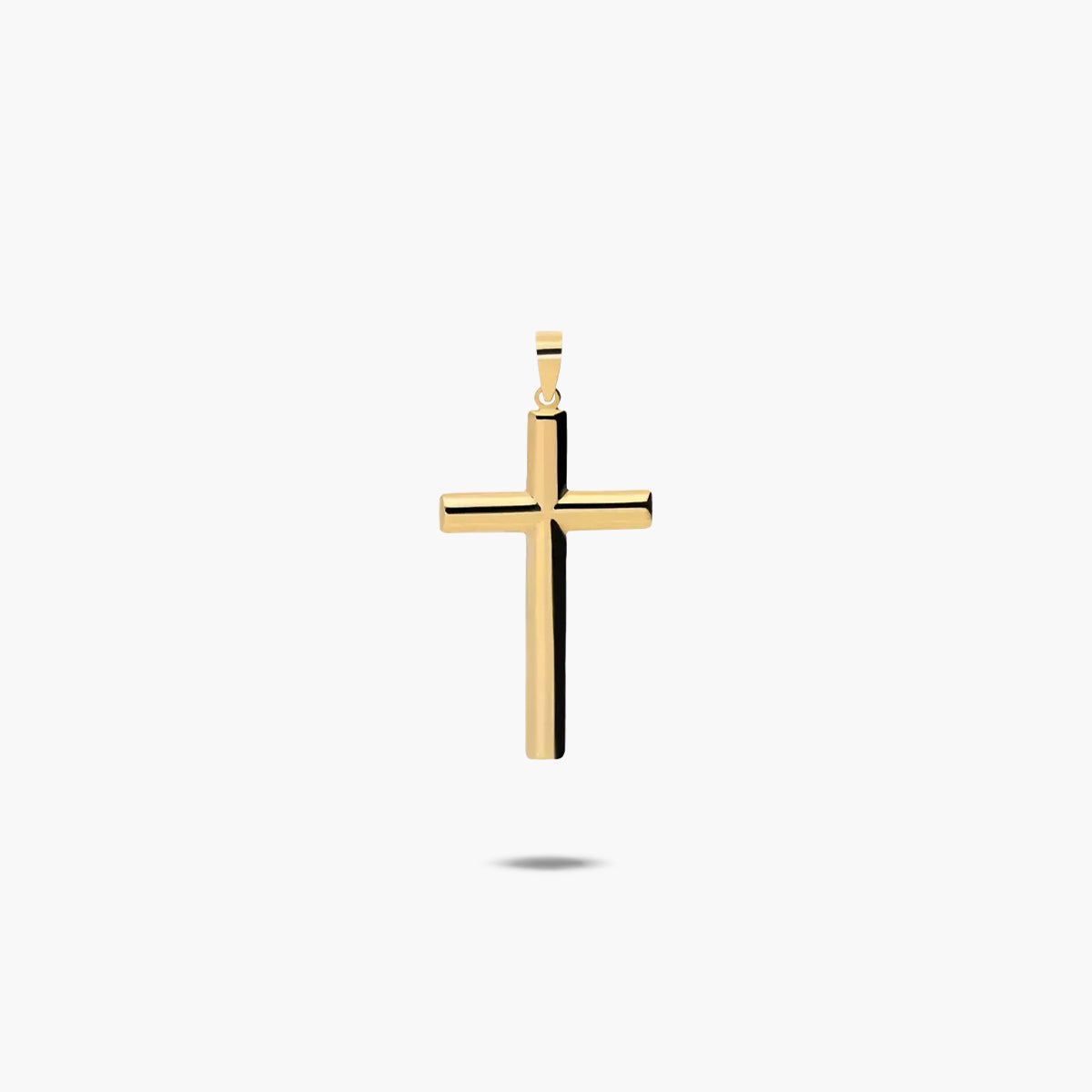 Cruz palo oval de oro 18K 29 mm