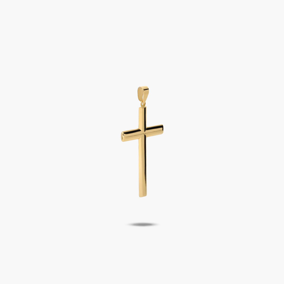 Cruz palo oval de oro 18K 29 mm