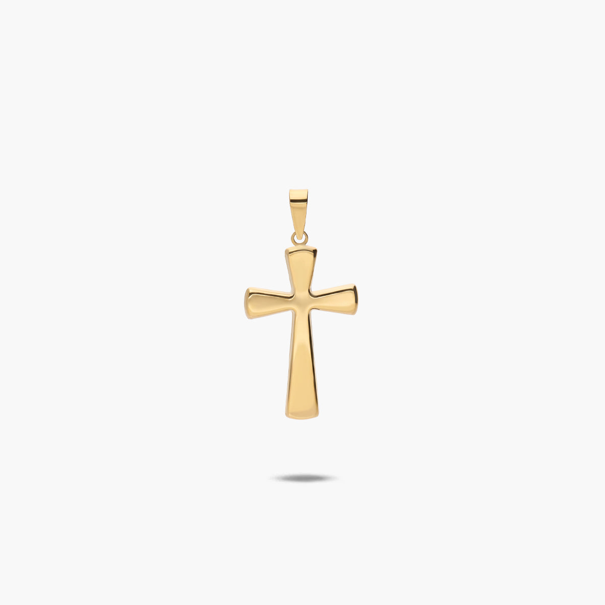 Cruz palo rectangular liso de oro 18K 22 mm