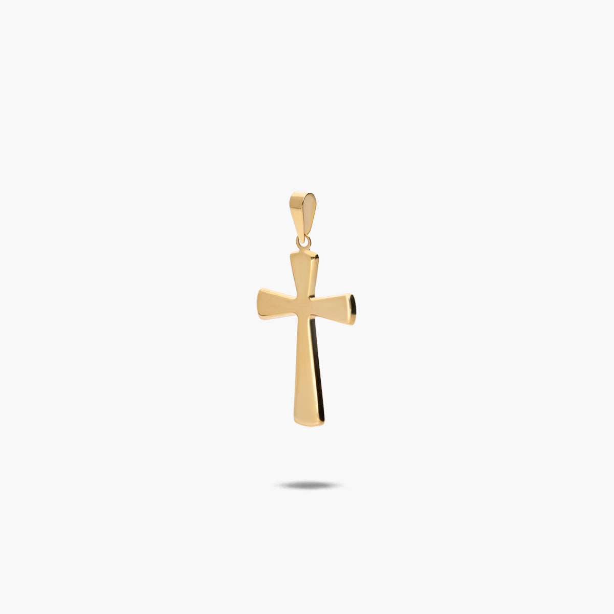 Cruz palo rectangular liso de oro 18K 22 mm