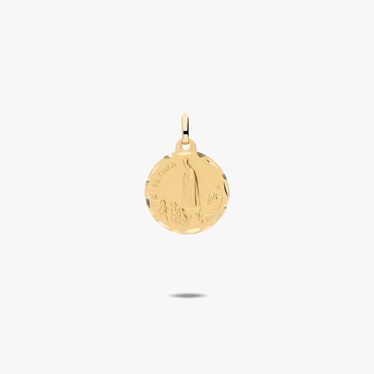 Medalla Virgen de Fátima de oro 18K 16 mm